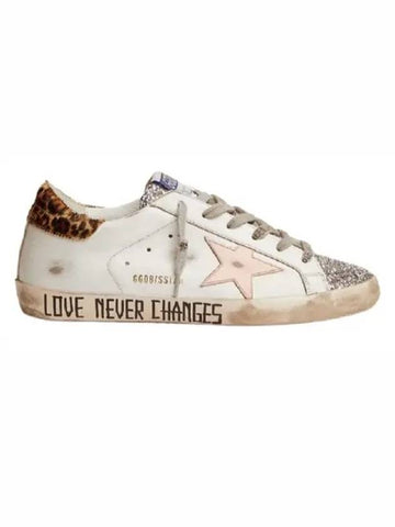 Superstar Glitter Leopard Tab Low Top Sneakers White Pink - GOLDEN GOOSE - BALAAN 1