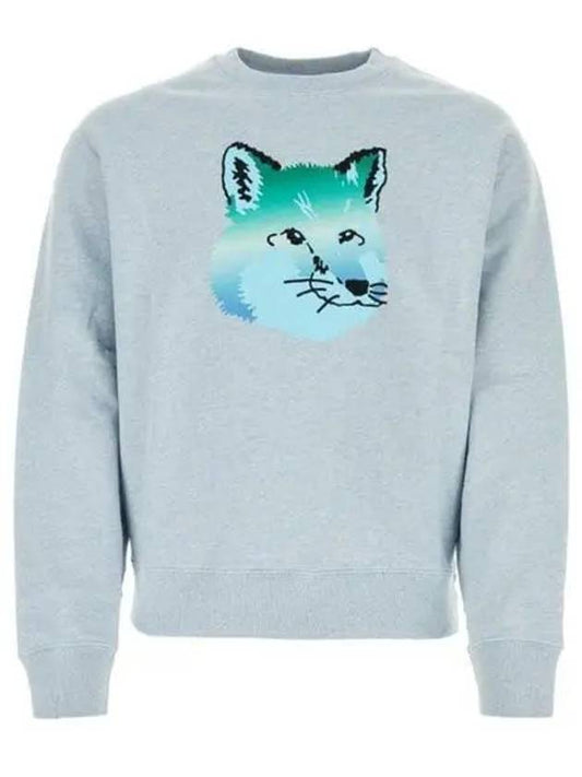 Vibrant Fox Head Relaxed Fit Sweatshirt Blue Haze Melange - MAISON KITSUNE - BALAAN 2