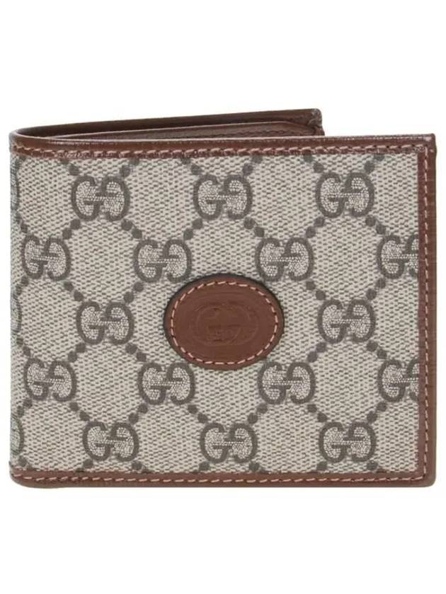 GG Supreme Interlocking Half Wallet Brown - GUCCI - BALAAN 2