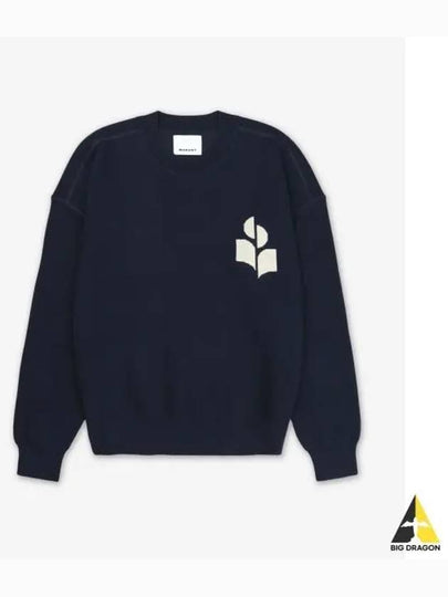 Ateley Logo Cotton Sweatshirt Midnight - ISABEL MARANT - BALAAN 2