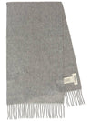 Small Solid Merino Wool Muffler Grey - MULBERRY - BALAAN 2