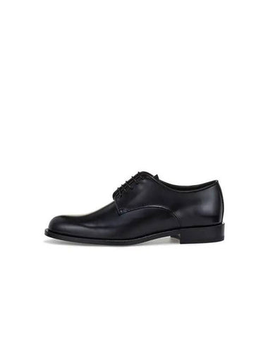 Men s Round Toe Lace Up Leather Loafers Black - GIORGIO ARMANI - BALAAN 1