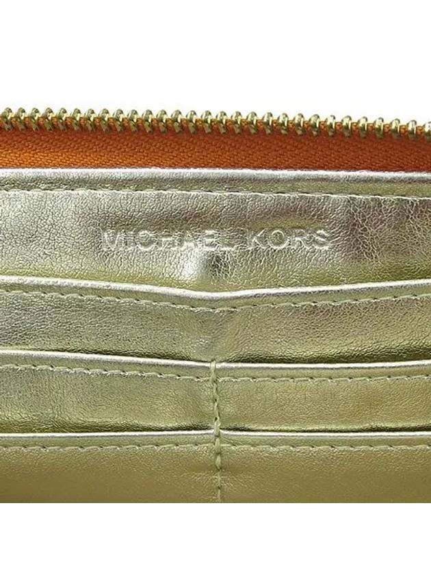 Gold metal logo PVC leather zip up long wallet - MICHAEL KORS - BALAAN 5