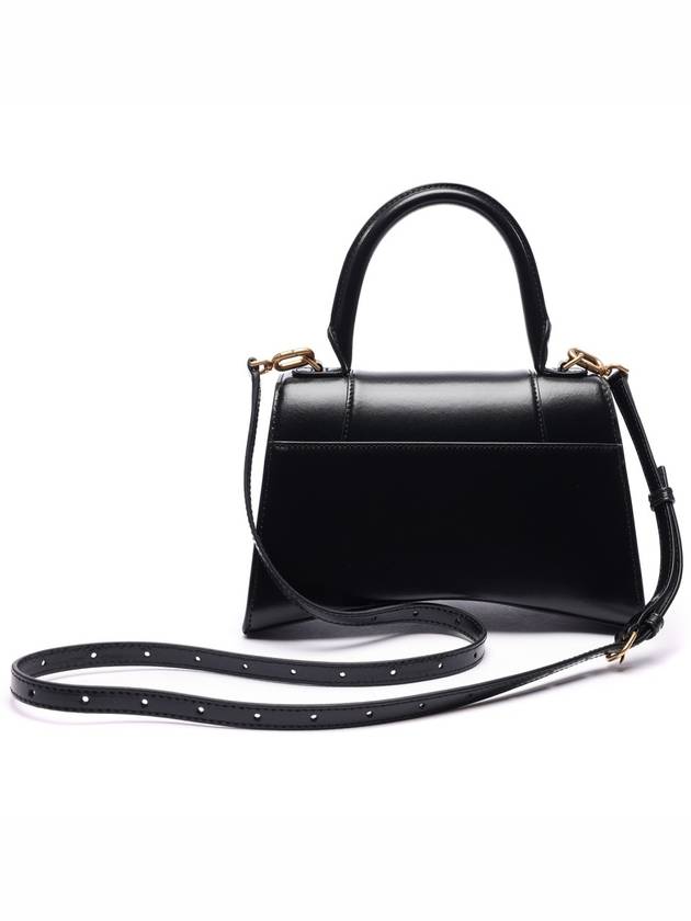 Hourglass Small Tote Bag in Shiny Box Calfskin Black - BALENCIAGA - BALAAN 5