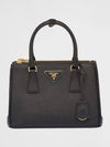 Galleria Saffiano Leather Small Tote Bag Black - PRADA - BALAAN 2