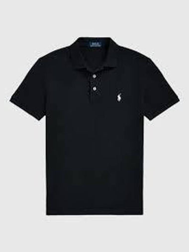 Polo Pony Motif  Polo Shirt Black - POLO RALPH LAUREN - BALAAN 1