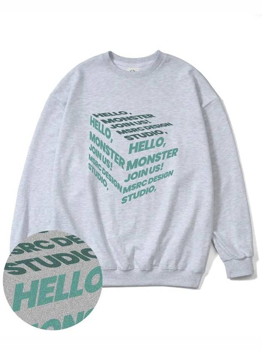 Cube Jade Green Overfit Sweatshirt Melange Gray - MONSTER REPUBLIC - BALAAN 2