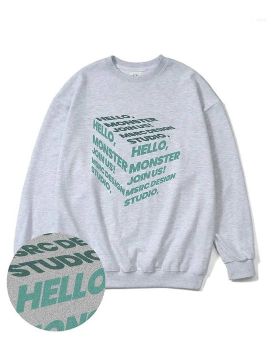 Cube Jade Green Overfit Sweatshirt Melange Gray - MONSTER REPUBLIC - BALAAN 2