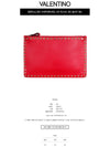 Rockstud Zipper Clutch Bag Red - VALENTINO - BALAAN 3