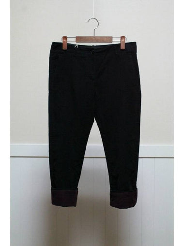 Purple turn-up f w 8-part wool pants - ANN DEMEULEMEESTER - BALAAN 1