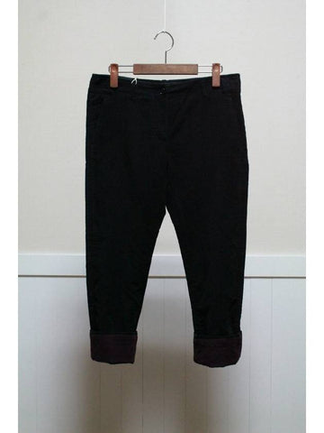 Purple turnup f w 8quarter wool pants - ANN DEMEULEMEESTER - BALAAN 1