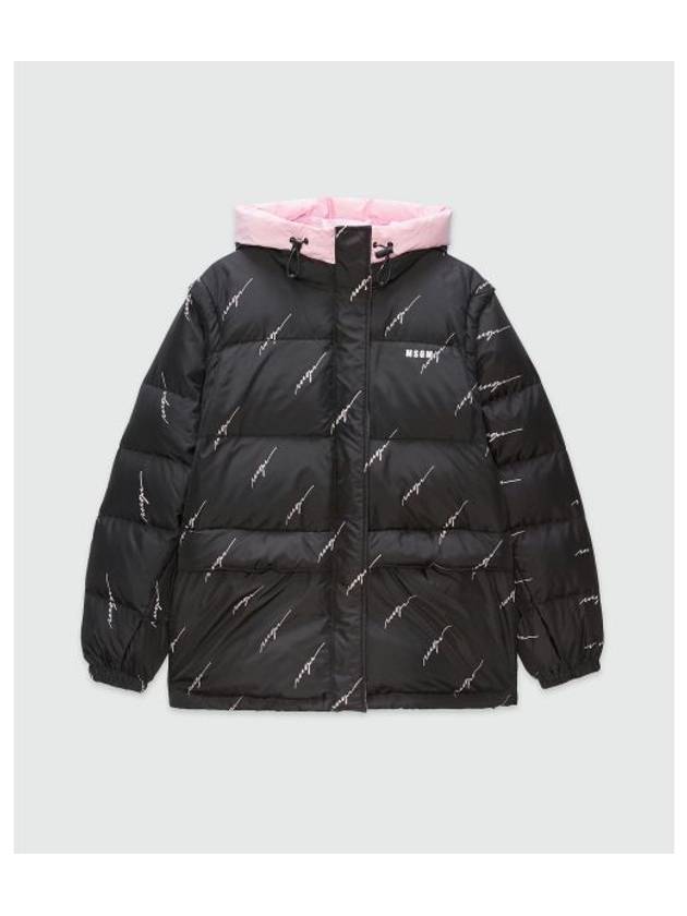 Nylon Down Cursive Logo Padding Black - MSGM - BALAAN 2