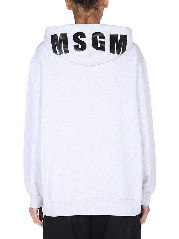 Maxi Logo Cotton Hoodie White - MSGM - BALAAN 3