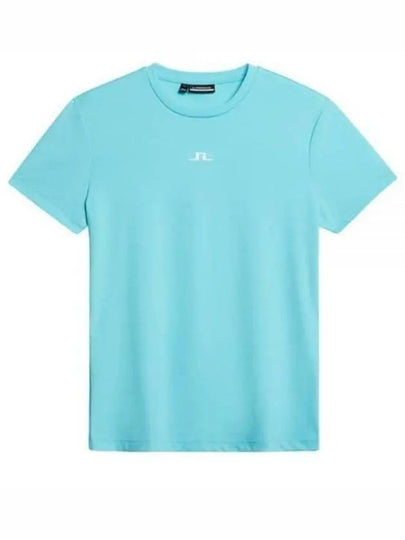 Ada Logo Short Sleeve T-Shirt Blue Curacao - J.LINDEBERG - BALAAN 2