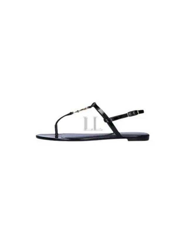 Women's Monogram Cassandra Sandals Black - SAINT LAURENT - BALAAN 2