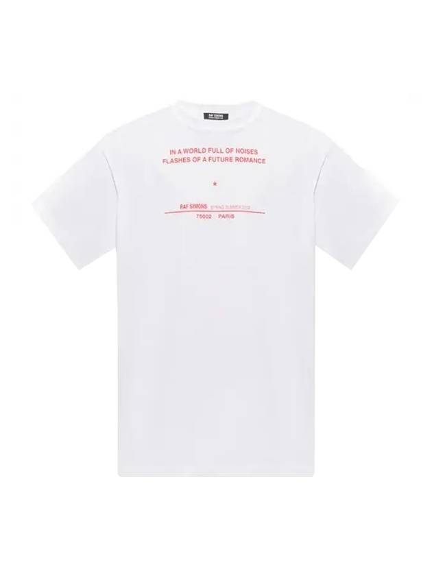 Men's Cotton Short Sleeve T-Shirt White - RAF SIMONS - BALAAN.