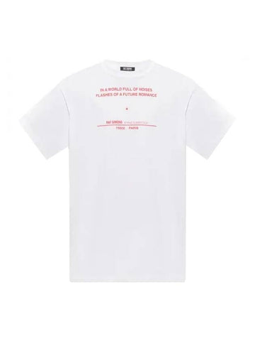 Men's Tour Crewneck Cotton Short Sleeve T-Shirt White - RAF SIMONS - BALAAN 1