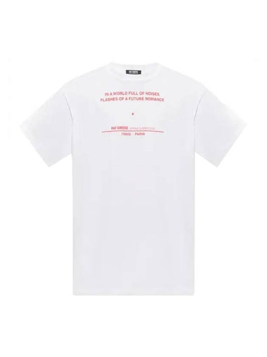 Men's Tour Crewneck Cotton Short Sleeve T-Shirt White - RAF SIMONS - BALAAN 1