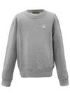 Logo Patch Regular Fit Crew Neck Sweatshirt Light Grey - ACNE STUDIOS - BALAAN 2