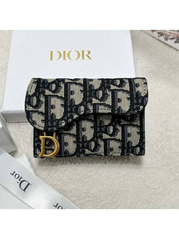 Oblique Saddle Card Wallet S5611CTZQ - DIOR - BALAAN 1