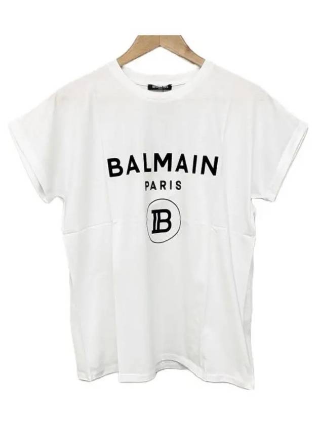 Balmain SF11367 I193 GAB Logo Short Sleeve TShirt White Balmain - BURBERRY - BALAAN 1