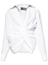 Le Chemise Bahia Twist Shirt White - JACQUEMUS - BALAAN.