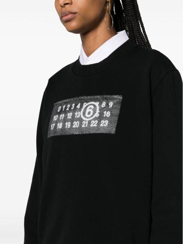 Number Logo Print Cotton Sweatshirt Black - MAISON MARGIELA - BALAAN 6