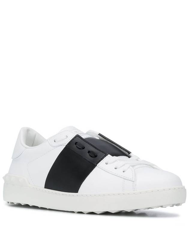 Open Calfskin Low Top Sneakers White Black - VALENTINO - BALAAN 5