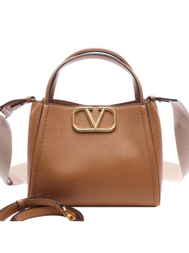 Garavani V Logo Tote Bag Almond - VALENTINO - BALAAN 3