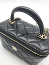 Gold Hardware Chain Lambskin Cosmetic Cross Bag Black - CHANEL - BALAAN 7