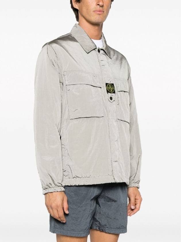 Lightweight Shirt Jacket Silver - STONE ISLAND - BALAAN 6