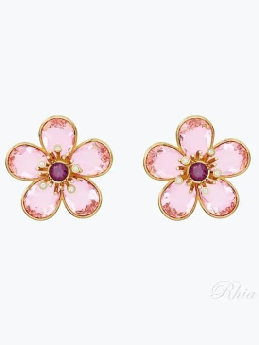Women's Florere Stud Flower Earrings Pink - SWAROVSKI - BALAAN 2