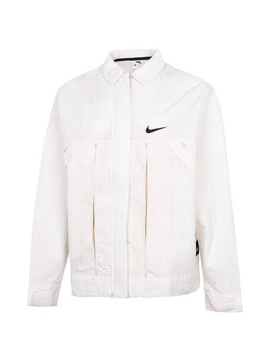 Swoosh Woven Back Logo Jacket Ivory - NIKE - BALAAN.