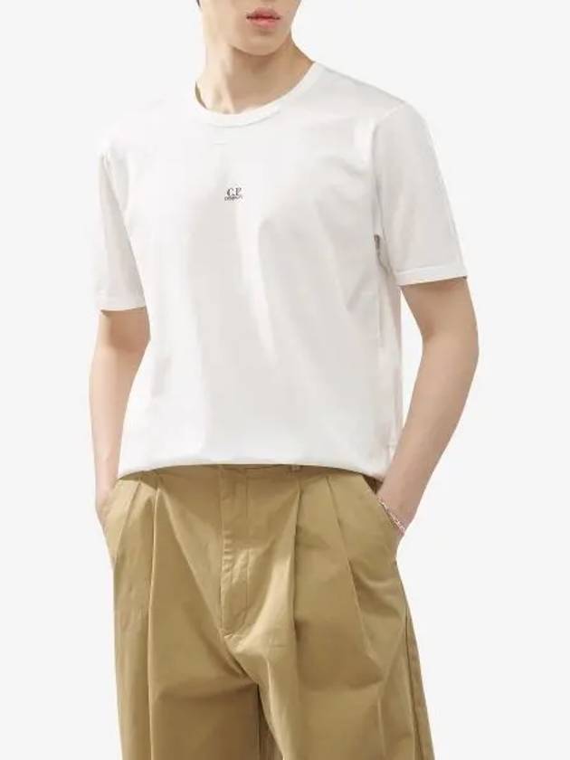 70/2 Mercerized Jersey Logo Short Sleeve T-Shirt White - CP COMPANY - BALAAN 2