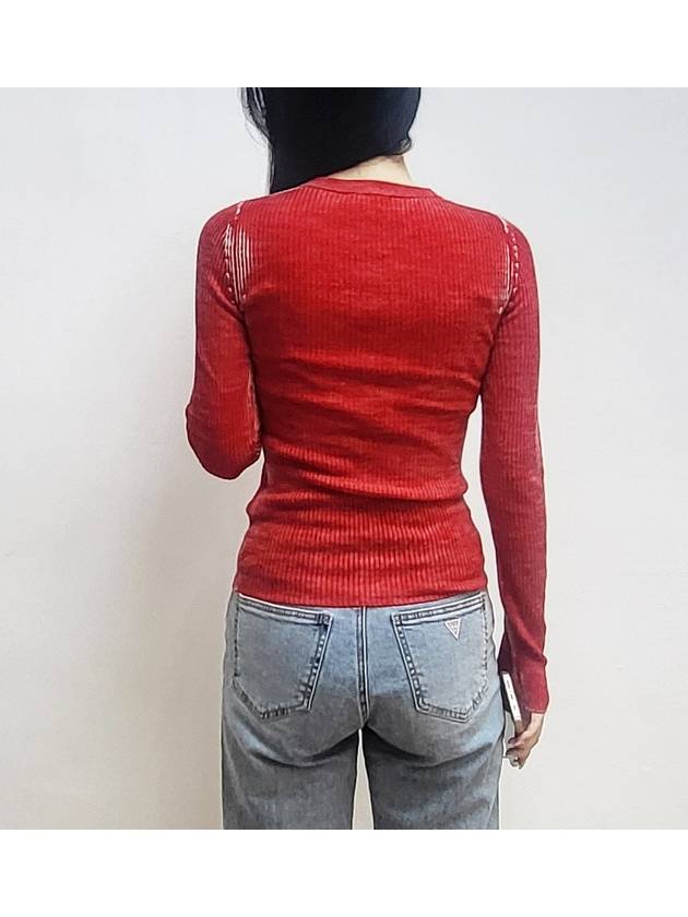 23FW Women's Slim M Arita Painting Logo Knit A067190CGBU44Q Red - DIESEL - BALAAN 4