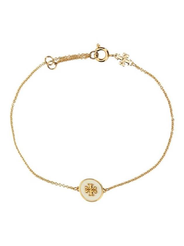 Kira Enamel Chain Bracelet Gold White - TORY BURCH - BALAAN 2