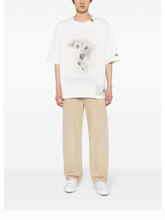 Husky Print Cotton Short Sleeve T-Shirt White - MAISON MIHARA YASUHIRO - BALAAN 4