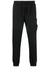 Wappen Patch Cotton Fleece Track Pants Black - STONE ISLAND - BALAAN 2