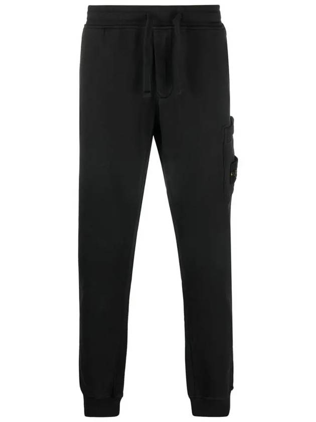 Wappen Patch Cotton Fleece Track Pants Black - STONE ISLAND - BALAAN 2