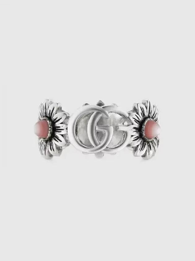 Double G Flower Ring Silver Pink - GUCCI - BALAAN 2