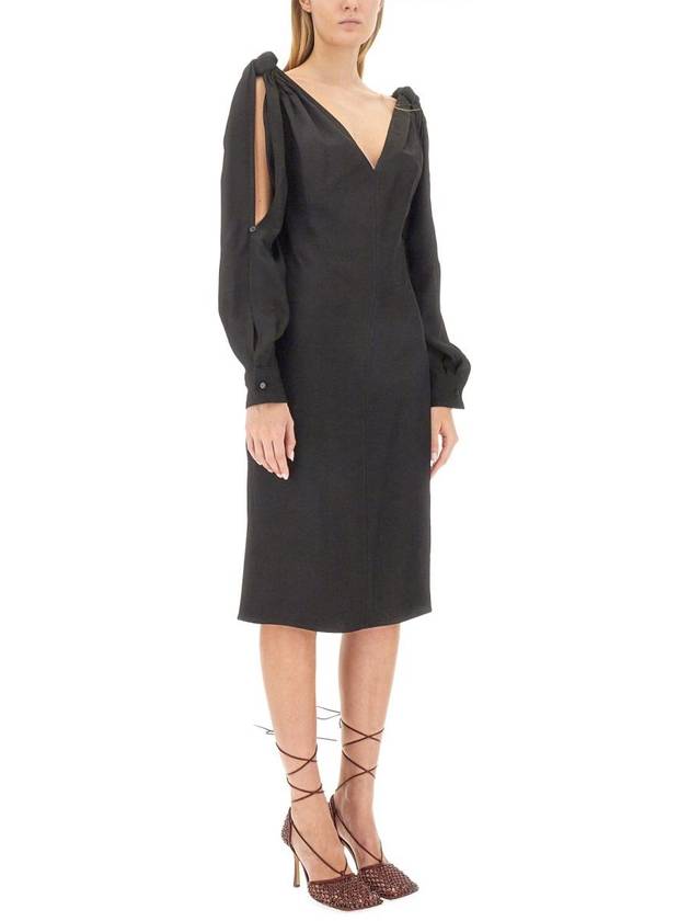 23 fw Viscose Midi Dress 750275V35B01000 B0040512657 - BOTTEGA VENETA - BALAAN 3