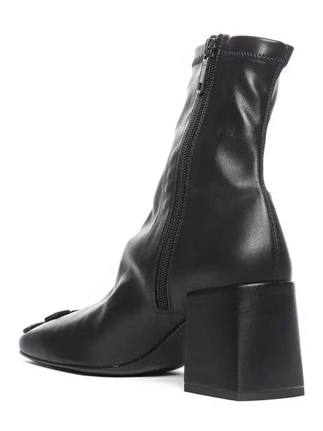 24 season Courrèges big logo leather ankle boots black - COURREGES - BALAAN 4