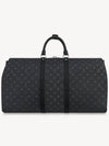 Keepall 55 Bandouliere Monogram Eclipse Duffel Bag Black - LOUIS VUITTON - BALAAN.