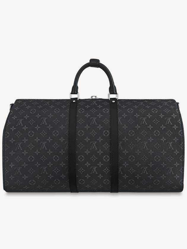 Keepall 55 Bandouliere Monogram Eclipse Duffel Bag Black - LOUIS VUITTON - BALAAN.