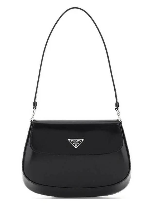 Cleo Brushed Flap Shoulder Bag Black - PRADA - BALAAN 2