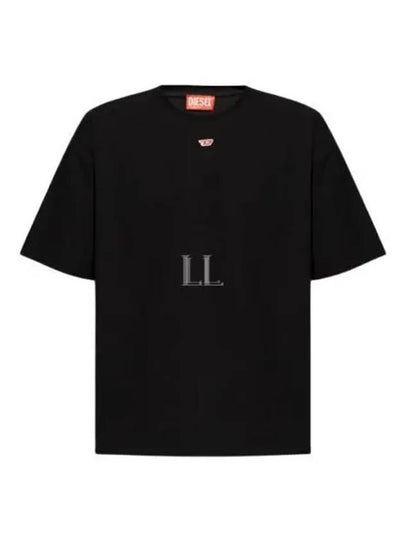 Embroidered D Patch Short Sleeve T-Shirt Black - DIESEL - BALAAN 2