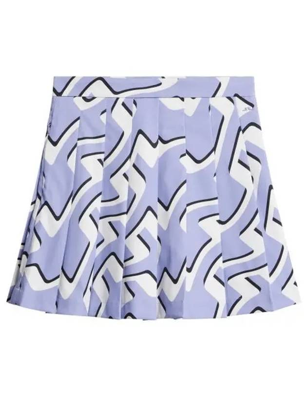 Women's Adina Print Pleated Skirt Purple - J.LINDEBERG - BALAAN 2