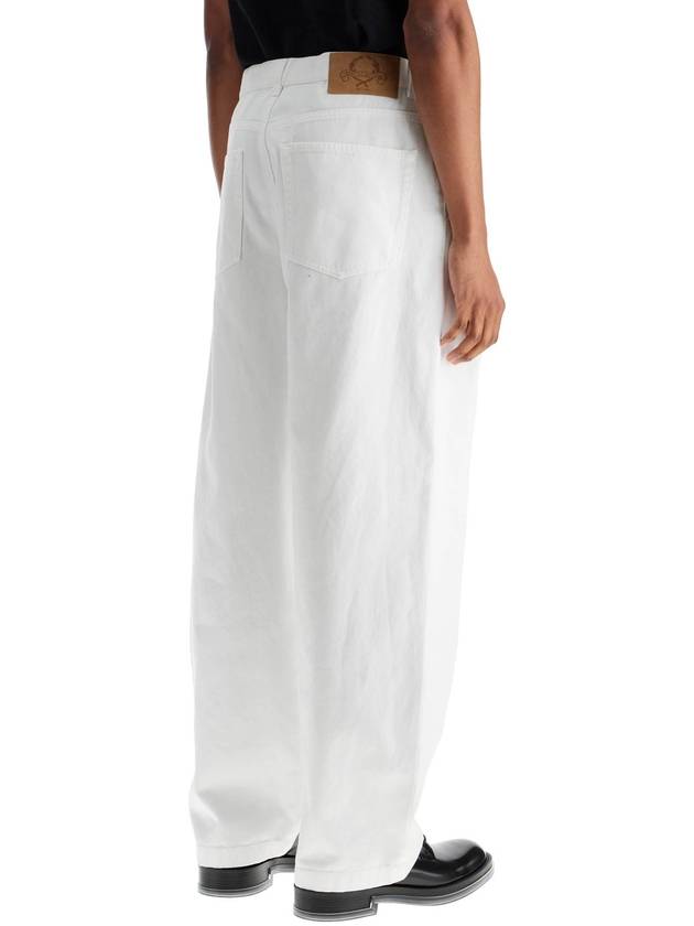 white cotton wide leg trousers - MOSCHINO - BALAAN 3