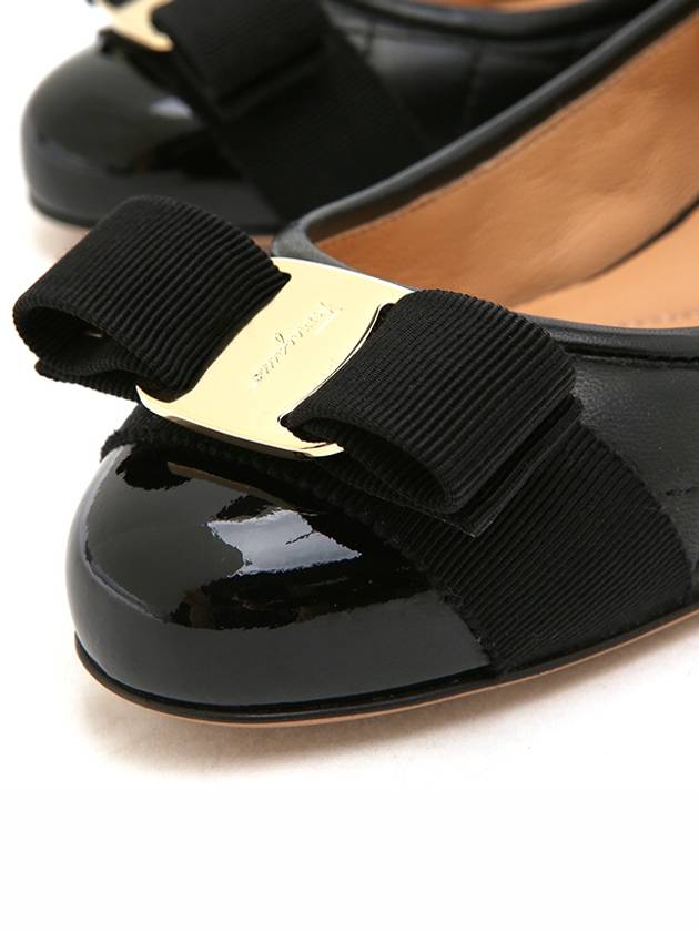 Varina Quilting Leather Ballet Flat Black - SALVATORE FERRAGAMO - BALAAN 7