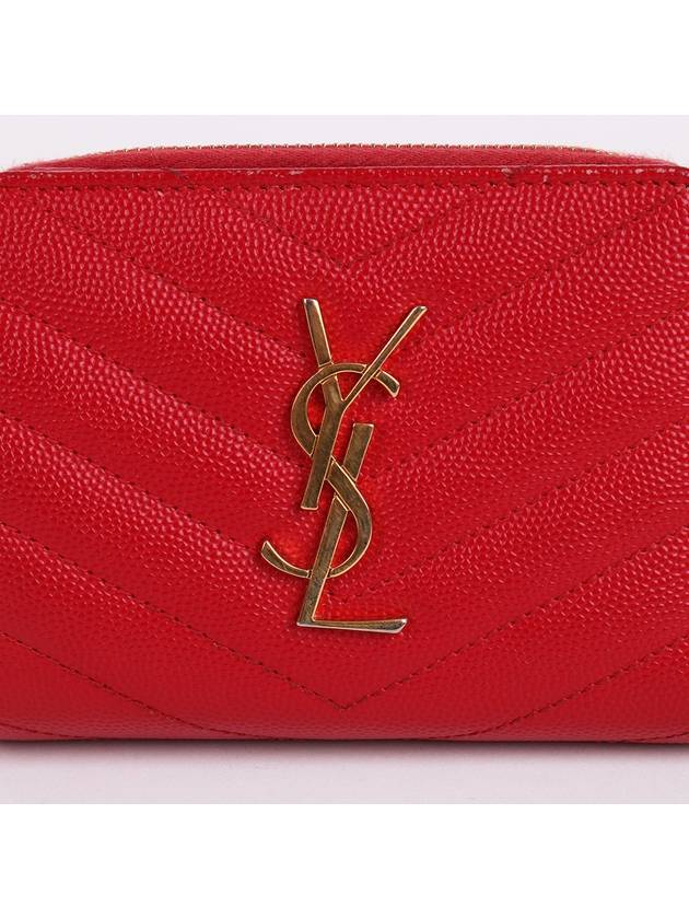 YSL gold plated red women s wallet 403723 - SAINT LAURENT - BALAAN 2